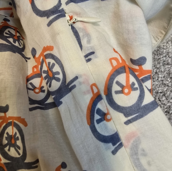 Anthropologie Post Mark Bike Lane Cotton Dress Size US 2 Whimsical Layer Cottage - Picture 7 of 14